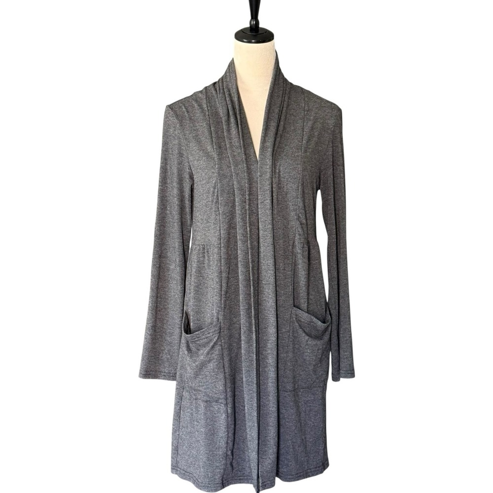 Cut Loose Relaxed Fit Long Line Open Front Gray Topper Cardigan Sweater Sz Small